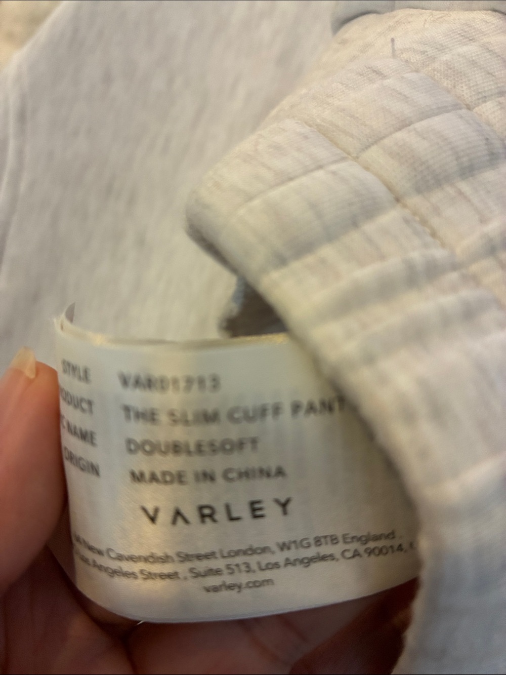 Varley Davidson Doublesoft Set Top Pants Small EUC light gray - Picture 16 of 16